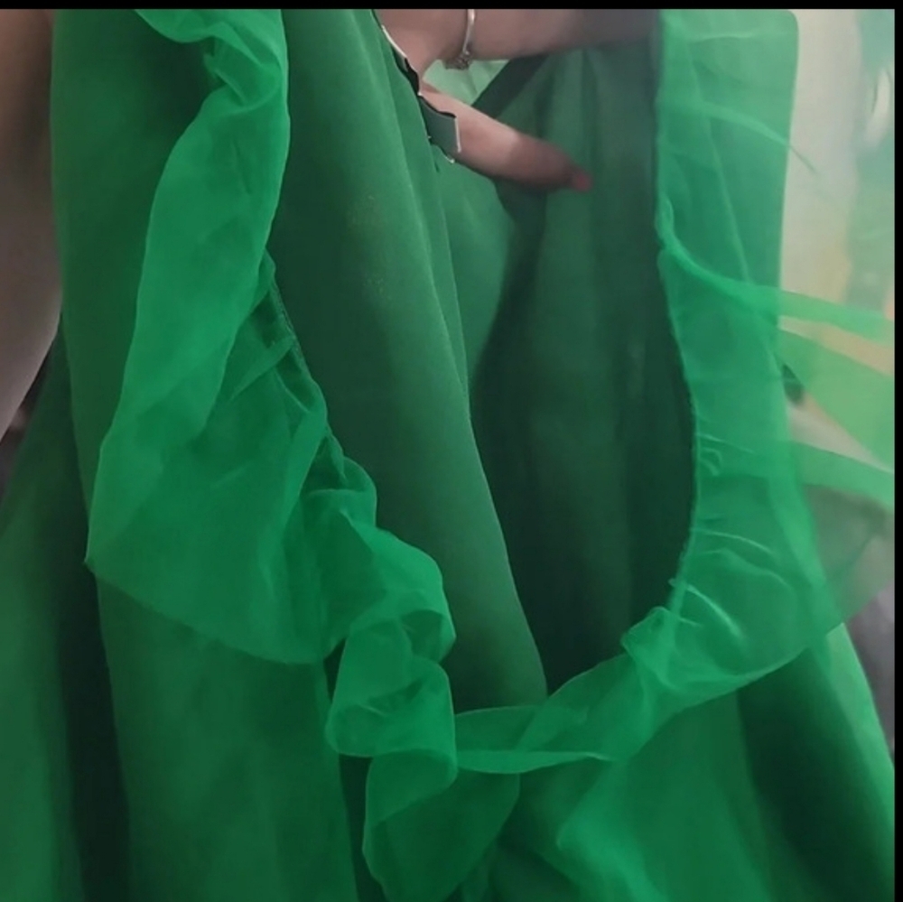 Anthropologie btfl life kelly Green sleeveless Ruffle Mini Dress S occassion - Picture 4 of 10